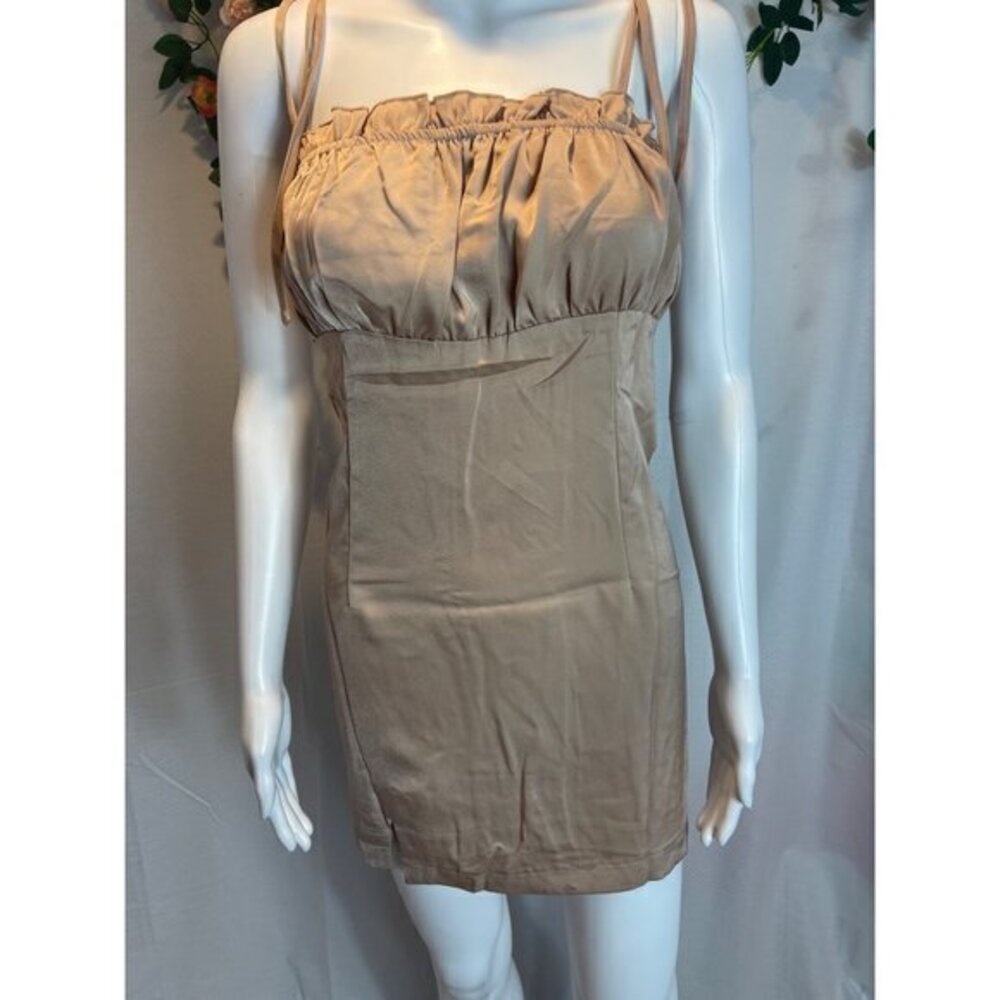 Petite Jane‎ Satin Mini Dress - Taupe Size Small RefFNB - Picture 8 of 9